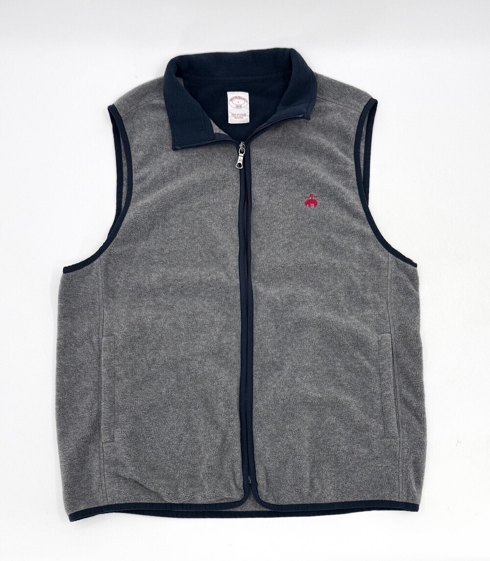 Brooks Brothers Fleece Vest Womens Large Full Zip Sleeveless Outdoor 1818